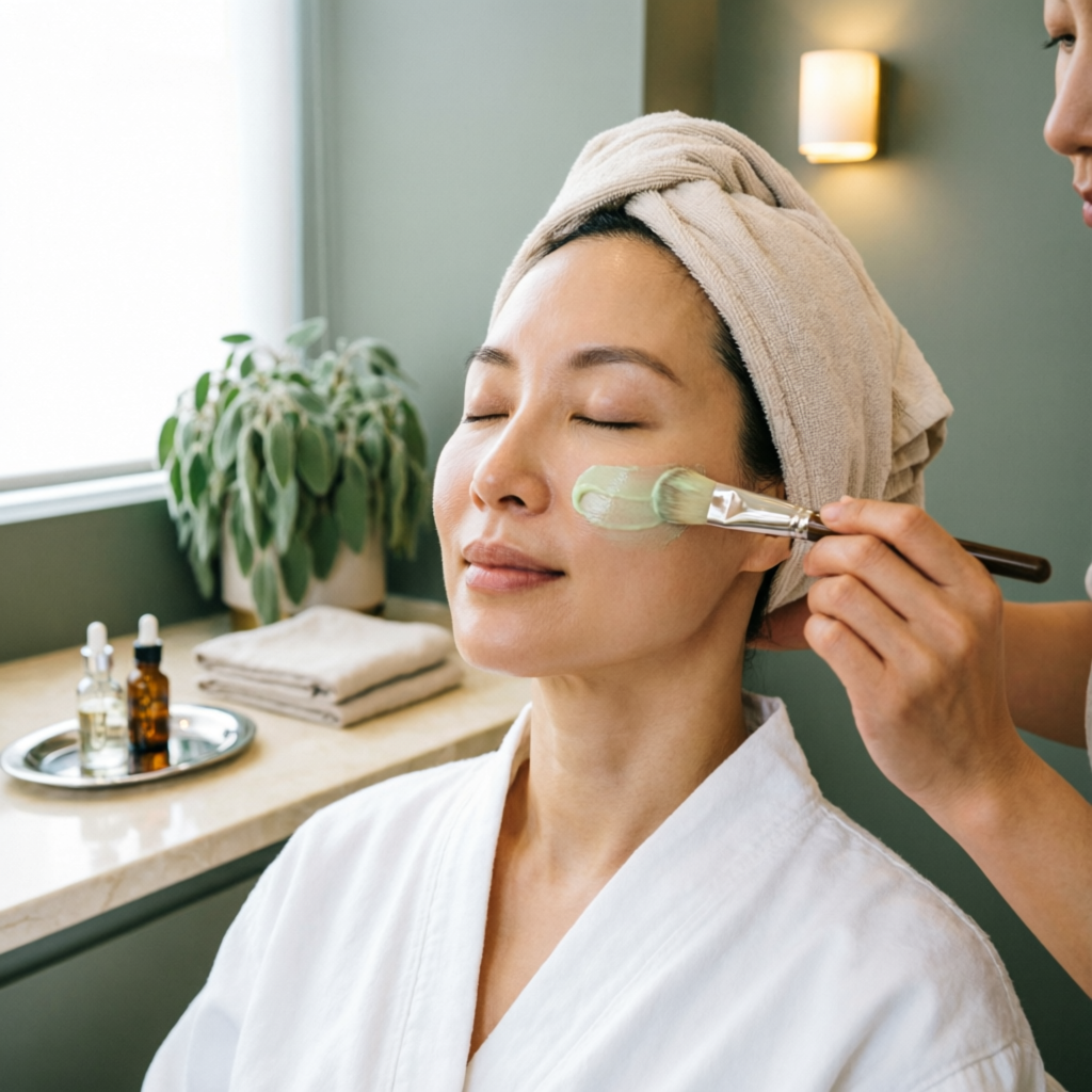Soothing facial peel treatment